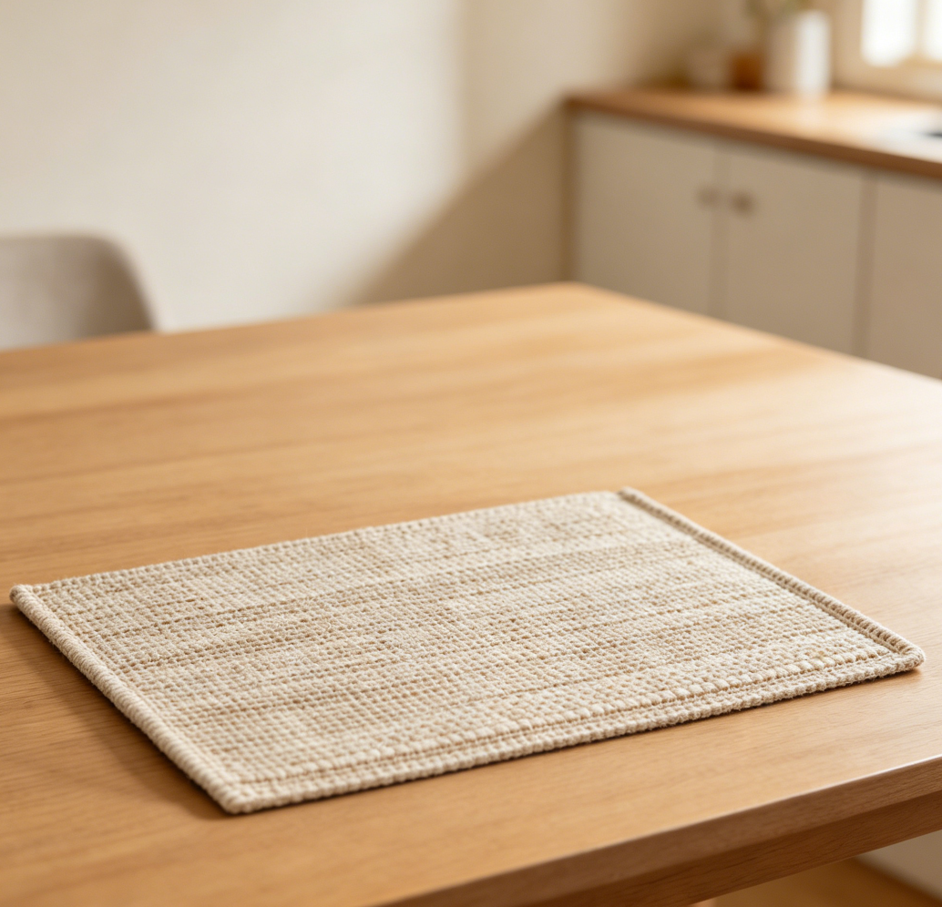 Eggshell Cotton Two Tone Woven Placemats Set of 4 - Image 2