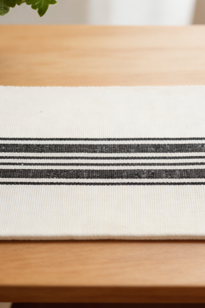 Navy Cream Striped Cotton Placemats Set of 4