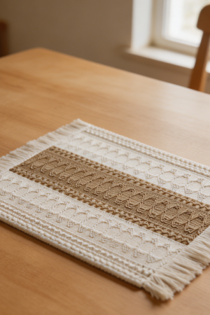 Tobacco Band Cotton Jute Blend Placemats Set of 6