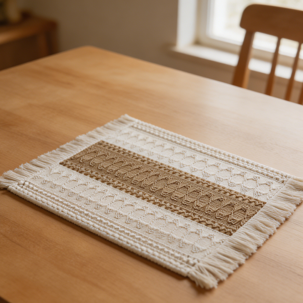 Tobacco Band Cotton Jute Blend Placemats Set of 6