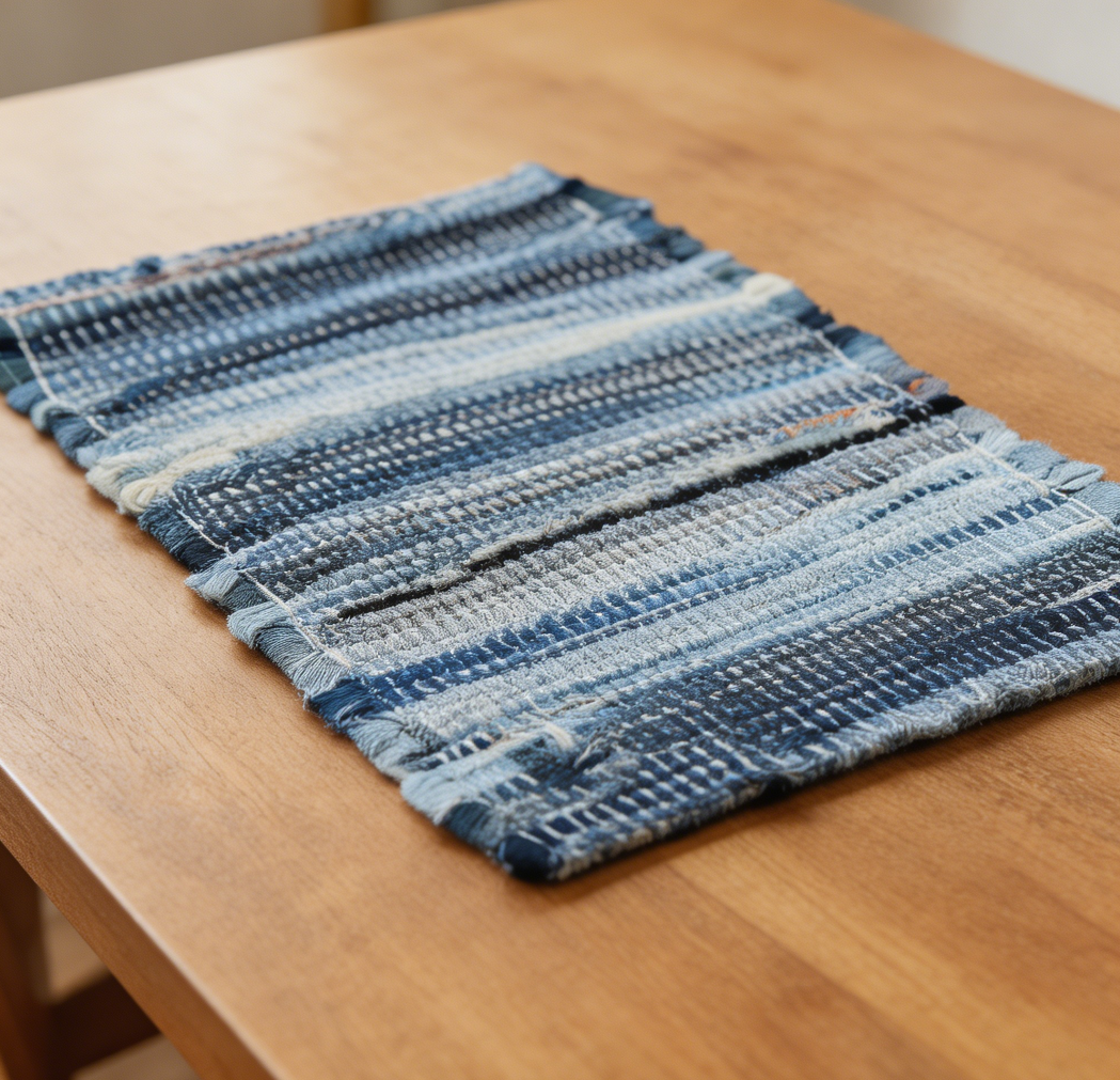 Denim Rag Blue Rectangle Cotton Placemats Set of 4 - Image 2