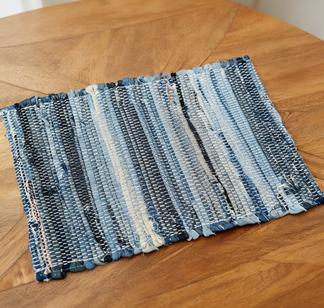 Denim Rag Blue Rectangle Cotton Placemats Set of 4