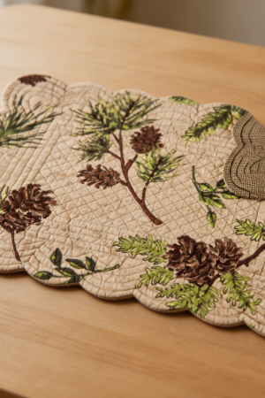 Pinecone Pine Needles Cotton Placemats Set of 6