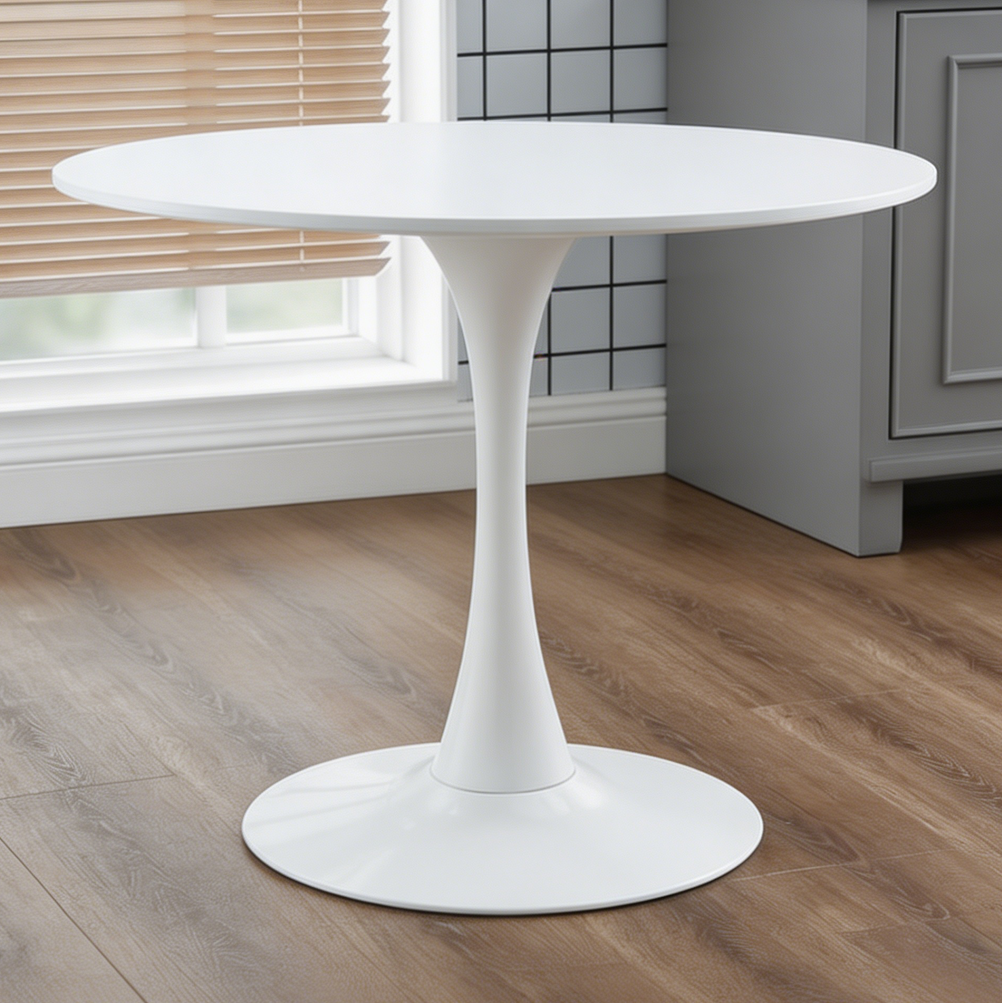 White Tulip Round Dining Table MDF Top - Image 2