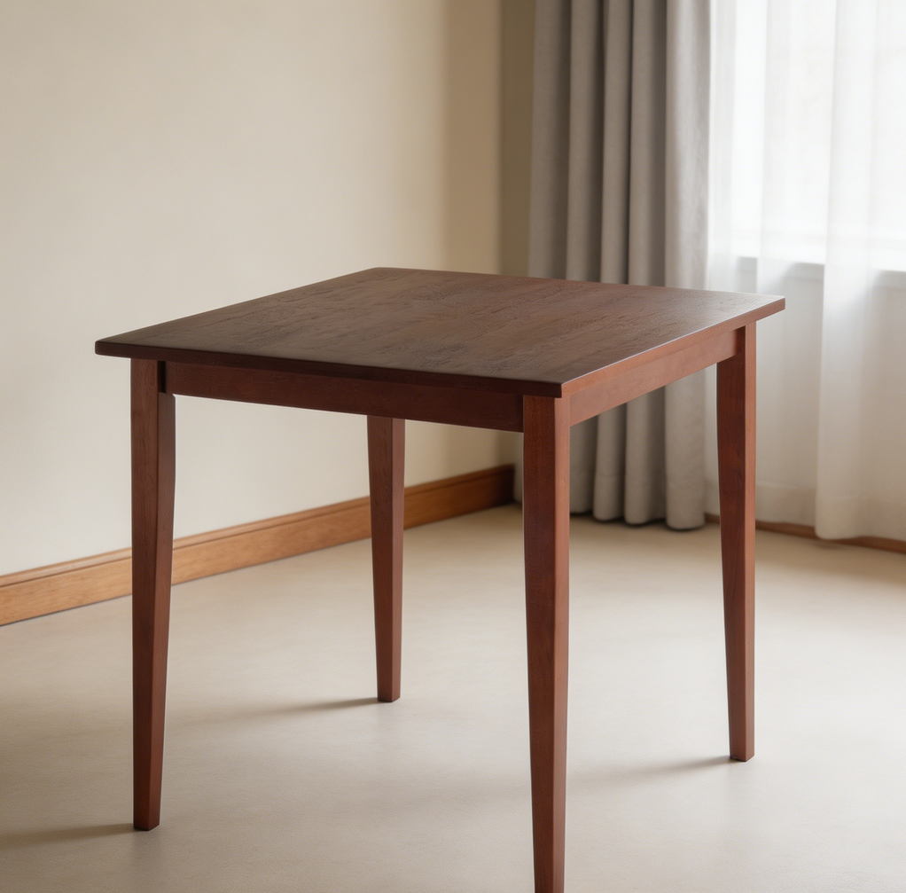 Walnut Square Wooden Dining Table - Image 2