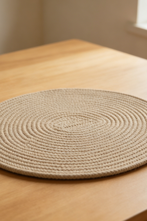 Oval Brown Cotton Rope Braided Placemats Set of 6