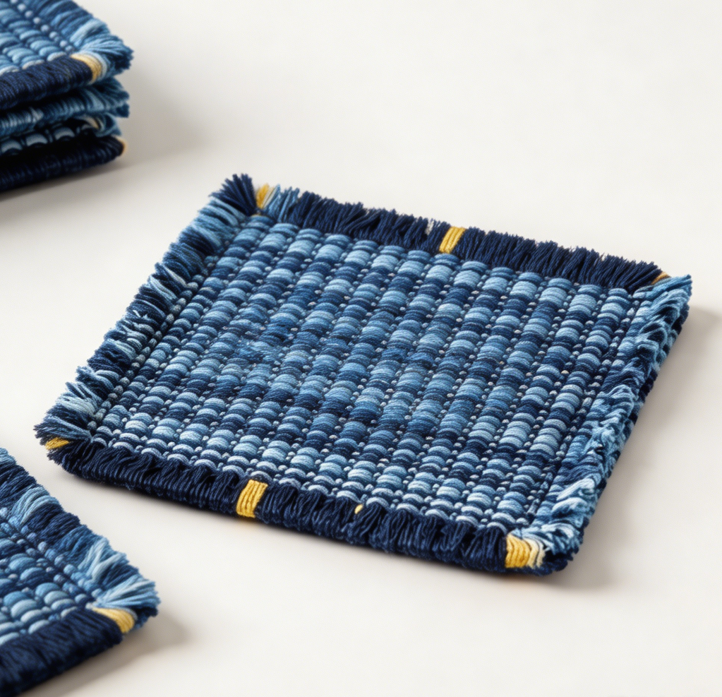Blue Absorbent Coasters Set of 6 Round - Image 2