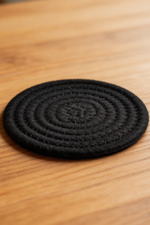 Cotton Woven Coasters with Holder 8 Pcs