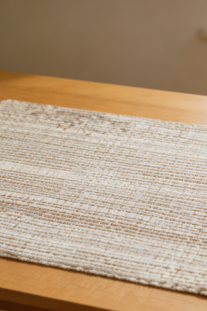 Neutral Beige Cotton Woven Placemats Set of 4