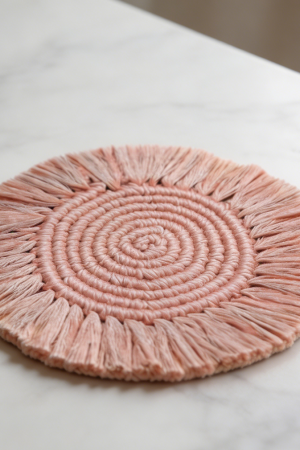 Cotton Macrame Coasters Set of 2 Handmade Boho