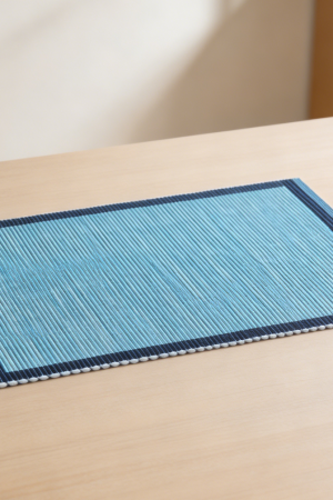 Blue/Navy Reversible Cotton Woven Placemats Set of 4